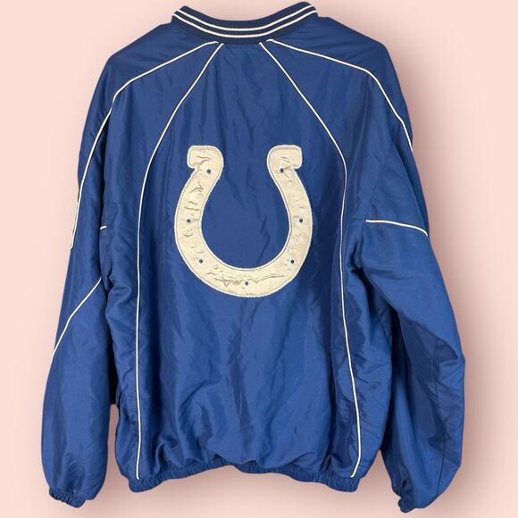 NFL Mens L Indianapolis Colts G-Ill Sports Jersey Lined Pullover Windbreaker - Picture 3 of 7